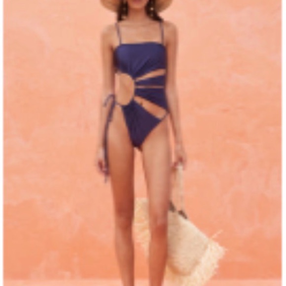 Cult Gaia Allegra One-Piece - Evening Blue - Cutout Swimsuit With Side Tie